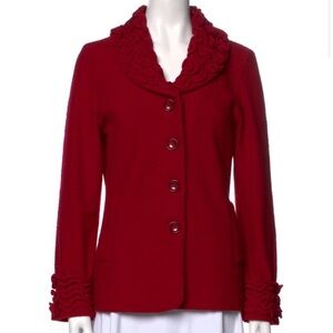 Cynthia Rowley Elegant Red Button-Up Jacket - Size S